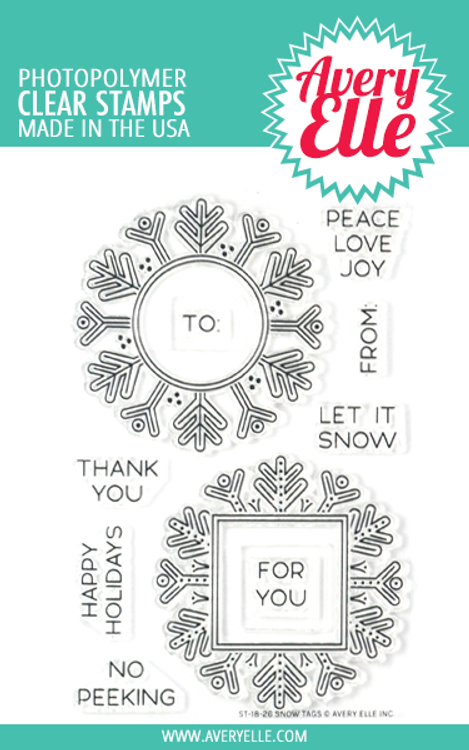 Avery Elle Snow Tags Clear Stamps