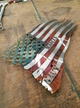 Battle worn "seabees" patina 24" x 14" Flag Battle worn "seabees" patina 24" x 14" Flag
