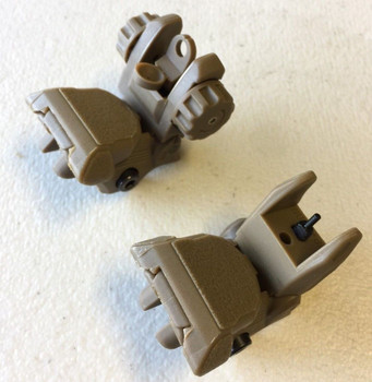 Polymer Front and Rear Flip Up Iron Sight (TAN color) AR15 223 5.56 Polymer Front and Rear Flip Up Iron Sight (TAN color) AR15 223 5.56