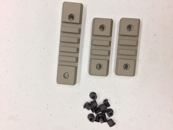 QTY 3 Rails set Keymod Picatinny Accessory, 4.34" 7 Slots, 2x 2.30" 3-slot TAN- QTY 3 Rails set Keymod Picatinny Accessory, 4.34" 7 Slots, 2x 2.30" 3-slot TAN-
