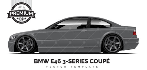  BMW  E36 M3 Drift Car Vector Template Pixelsaurus