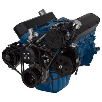 Black Ford 289-302-351W V-Belt System - AC, Alternator & Power Steering Black Ford 289-302-351W V-Belt System - AC, Alternator & Power Steering