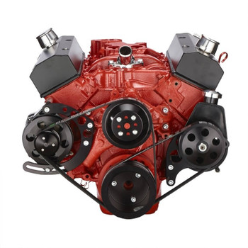 Black Chevy Small Block Serpentine Conversion - Power Steering Black Chevy Small Block Serpentine Conversion - Power Steering