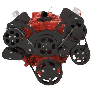 Black Serpentine System for SBC 283-350-400 - AC, Power Steering & Alternator Black Serpentine System for SBC 283-350-400 - AC, Power Steering & Alternator