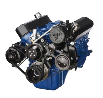 Black Ford 289-302-351W Serpentine Conversion Kit - Alternator, Power Steering & A/C Black Ford 289-302-351W Serpentine Conversion Kit - Alternator, Power Steering & A/C