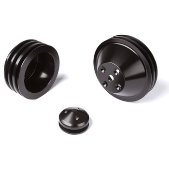 Stealth Black Chevy Small Block Pulley Kit Stealth Black Chevy Small Block Pulley Kit