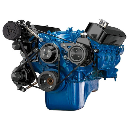 Black Ford 429 460 Big Block Serpentine Conversion Kit Alternator