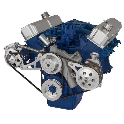 Ford 390 FE Engine V-Belt Pulley System - Saginaw Pump pontiac firebird power steering pump diagram 