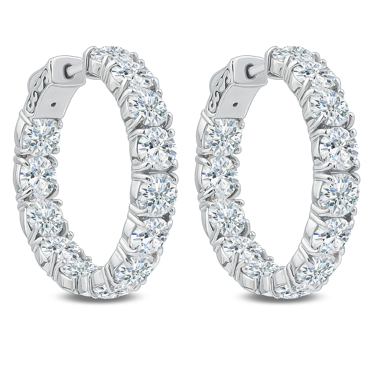 Bellamy Inside Out Rounds Cz Earring Hoops 13 0 Carats Total Bellamy Vault Lock Inside Out Rounds Cz Earring Hoops 13 0 Carats Total