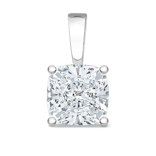 Allure Cushion Cut Cubic Zirconia Solid Bail Solitaire Pendant Allure Cushion Cut Cubic Zirconia Solid Bail Solitaire Pendant