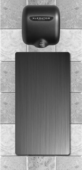 XLERATOR Splash Guard installed under an XLERATOR XL-GR hand dryer XLERATOR Splash Guard installed under an XLERATOR XL-GR hand dryer