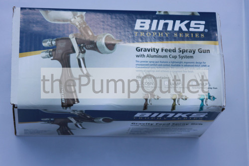 Binks Trophy Gravity Feed LVMP Spray Gun w/ Aluminum Cup 2466-LV1 1.2 1.4 1.8mm Binks Trophy Gravity Feed LVMP Spray Gun w/ Aluminum Cup 2466-LV1 1.2 1.4 1.8mm