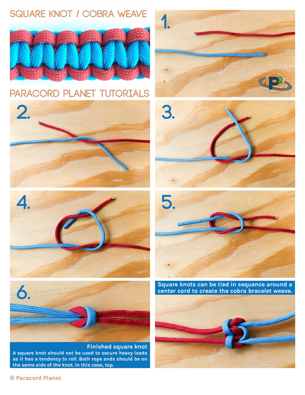 How to Make a Square Knot w/ Plastic String 