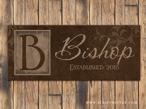 Personalized Family Name Sign with Monogram