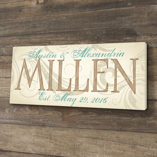 Wooden family sign