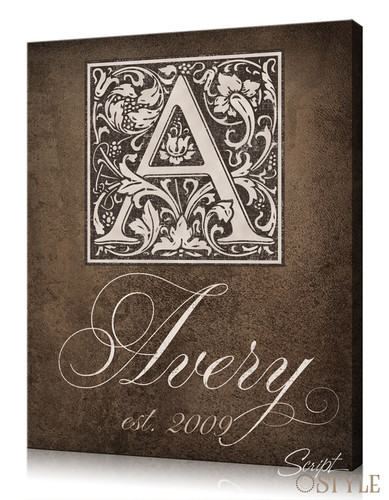 Personalized last name canvas wall art