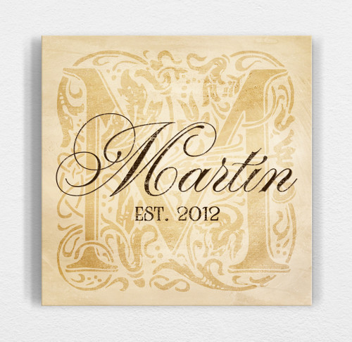 family name canvas sign