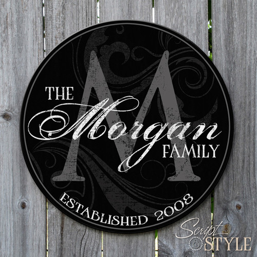 Personalized wood last name sign