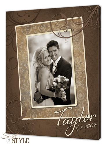 Personalized last name canvas with photograph