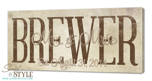 Personalized family established canvas