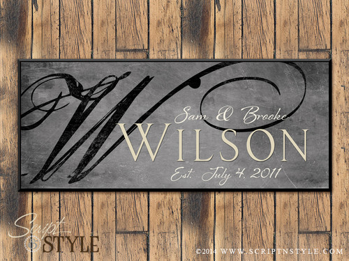 Personalized family established sign/Gray-Black