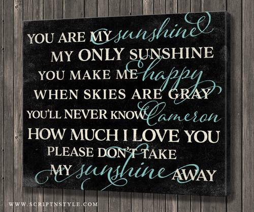 Personalized You Are My Sunshine Canvas Sign