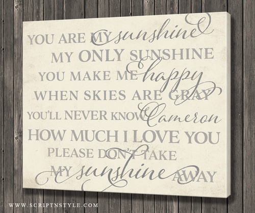 Personalized You Are My Sunshine Canvas Sign
