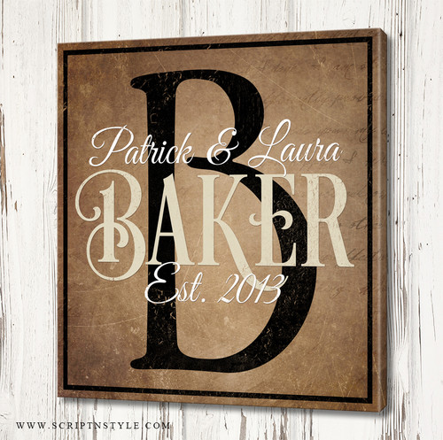 Personalized Family Name Canvas Sign
