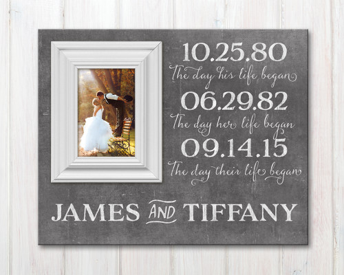 Wedding date picture frame