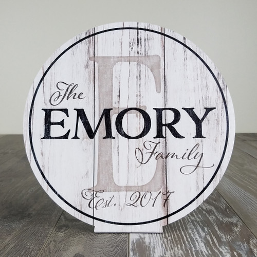 rustic family name sign