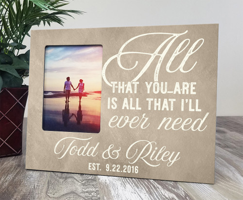 Personalized wood picture frame