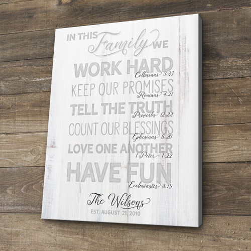 family rules wooden sign