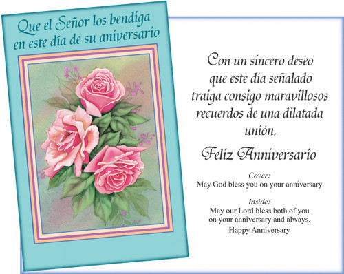 01027 six spanish anniversary REL. greeting cards with six envelopes
