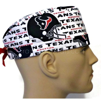 Men's Adjustable Fold-Up Cuffed or Uncuffed Surgical Scrub Hat Cap made with Houston Texans fabric Men's Adjustable Fold-Up Cuffed or Uncuffed Surgical Scrub Hat Cap made with Houston Texans fabric