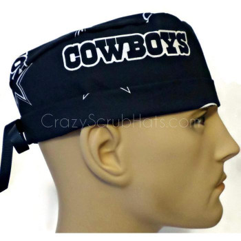 Men's Adjustable Fold-Up Cuffed or Uncuffed Surgical Scrub Hat Cap made with Dallas Cowboys Navy fabric Men's Adjustable Fold-Up Cuffed or Uncuffed Surgical Scrub Hat Cap made with Dallas Cowboys Navy fabric