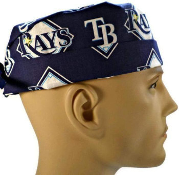 Men's Adjustable Fold-Up Cuffed or Uncuffed Surgical Scrub Hat Cap made with Tampa Bay Rays fabric Men's Adjustable Fold-Up Cuffed or Uncuffed Surgical Scrub Hat Cap made with Tampa Bay Rays fabric