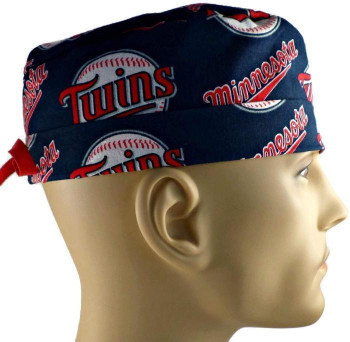 Men's Adjustable Fold-Up Cuffed or Uncuffed Surgical Scrub Hat Cap made with Minnesota Twins fabric Men's Adjustable Fold-Up Cuffed or Uncuffed Surgical Scrub Hat Cap made with Minnesota Twins fabric