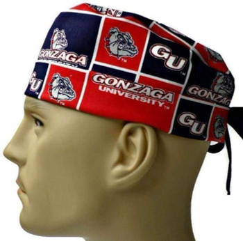 Men's Adjustable Fold-Up Cuffed or Uncuffed Surgical Scrub Hat Cap made with Gonzaga Bulldogs fabric Men's Adjustable Fold-Up Cuffed or Uncuffed Surgical Scrub Hat Cap made with Gonzaga Bulldogs fabric