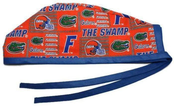 Men's Unlined Surgical Scrub Hat Cap made with Florida Gators "The Swamp" fabric Men's Unlined Surgical Scrub Hat Cap made with Florida Gators "The Swamp" fabric
