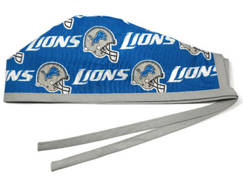 Men's Unlined Surgical Scrub Hat Cap made with Detroit Lions fabric Men's Unlined Surgical Scrub Hat Cap made with Detroit Lions fabric