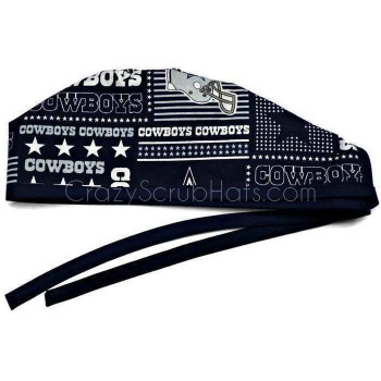 Men's Unlined Surgical Scrub Hat Cap made with Dallas Cowboys Squares fabric Men's Unlined Surgical Scrub Hat Cap made with Dallas Cowboys Squares fabric