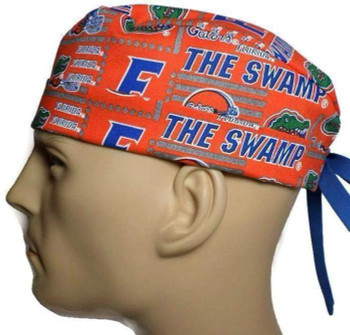 Men's Adjustable Fold-Up Cuffed or Uncuffed Surgical Scrub Hat Cap made with Florida Gators "The Swamp" fabric Men's Adjustable Fold-Up Cuffed or Uncuffed Surgical Scrub Hat Cap made with Florida Gators "The Swamp" fabric