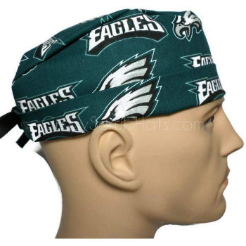 Men's Adjustable Fold-Up Cuffed or Uncuffed Surgical Scrub Hat Cap Philadelphia Eagles fabric Men's Adjustable Fold-Up Cuffed or Uncuffed Surgical Scrub Hat Cap Philadelphia Eagles fabric
