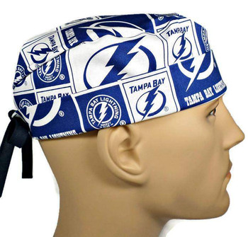 Men's Adjustable Fold-Up Cuffed or Uncuffed Surgical Scrub Hat Cap Tampa Bay Lightning fabric Men's Adjustable Fold-Up Cuffed or Uncuffed Surgical Scrub Hat Cap Tampa Bay Lightning fabric