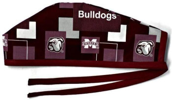 Men's Unlined Surgical Scrub Hat Cap made with Mississippi Bulldogs New Block fabric Men's Unlined Surgical Scrub Hat Cap made with Mississippi Bulldogs New Block fabric
