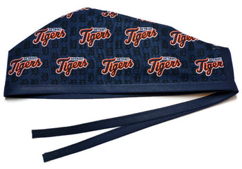 Men's Unlined Surgical Scrub Hat Cap made with Detroit Tigers Mini fabric Men's Unlined Surgical Scrub Hat Cap made with Detroit Tigers Mini fabric