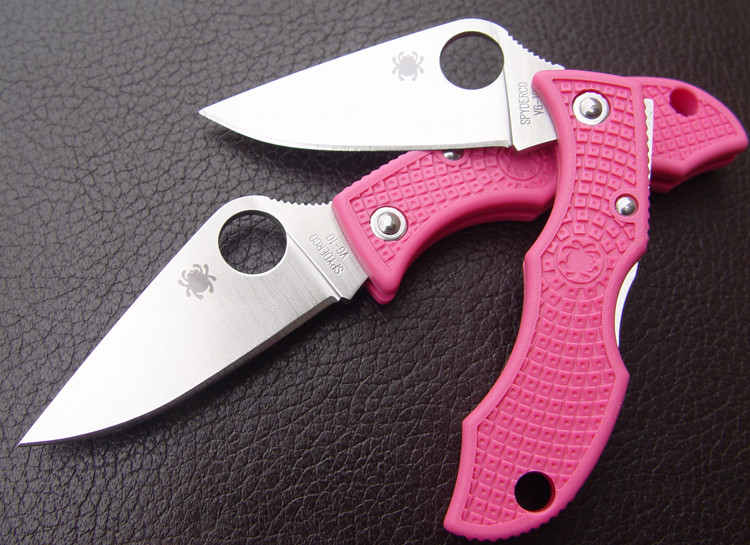 Spyderco LPNP3 Ladybug 3 1.94" FFG Plain Edge VG10 Blade Pink FRN