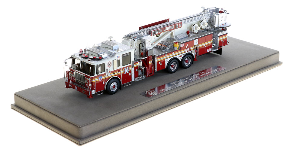 FDNY Tower Ladder 14 includes a fully custom display case!