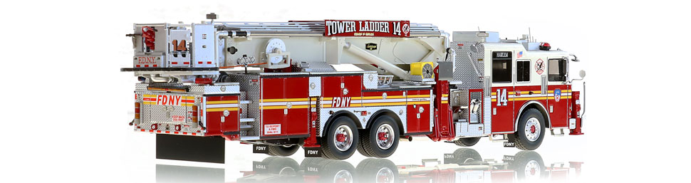 FDNY Tower Ladder 14 is hand-crafted using over 820 parts.