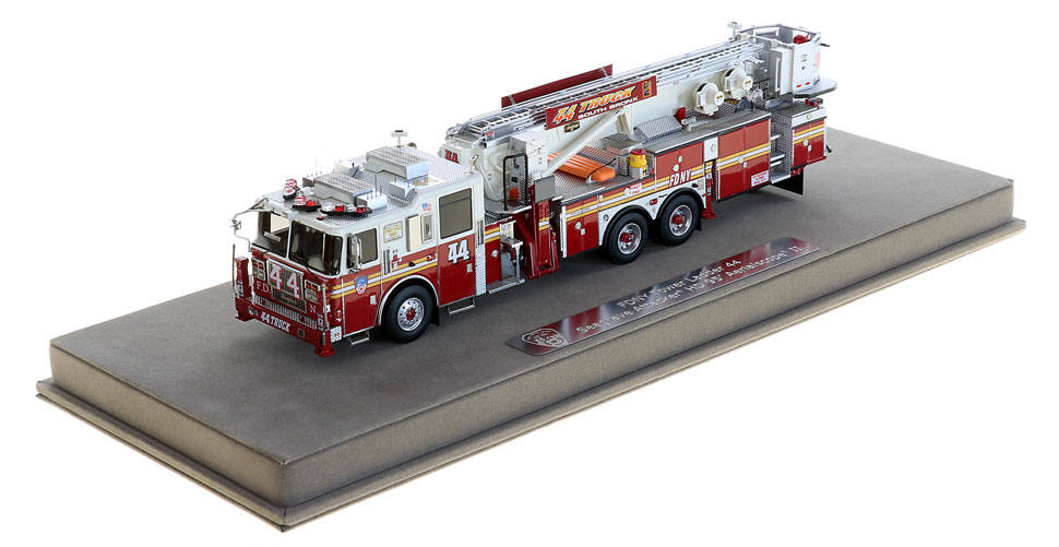 FDNY Tower Ladder 44 includes a fully custom display case